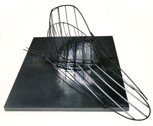 Klangaerchitektur -  I, Stahl,1993, 90 x 106 cm