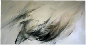 Solo für Bratsche nch Trauermusik von Paul Hindemith, 1989, 115 x 230 cm